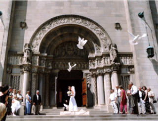 white doves wedding